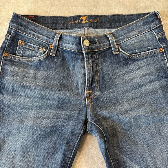 7 For All Mankind Flare & Wide Leg Denim Blue Jeans Wmn’s Sz 28 - Picture 2 of 10